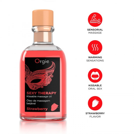 МАССАЖНЫЙ НАБОР ДЛЯ ПОЦЕЛУЕВ SEXY THERAPY КЛУБНИКА ORGIE 100ML