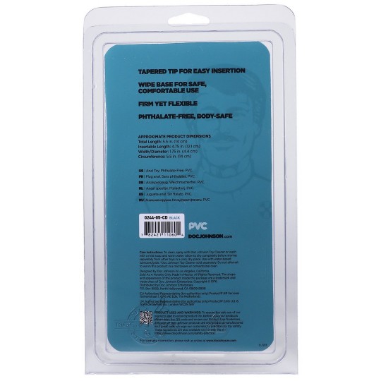 DOC JOHNSON CLASSIC BUTT PLUG BLACK MEDIUM