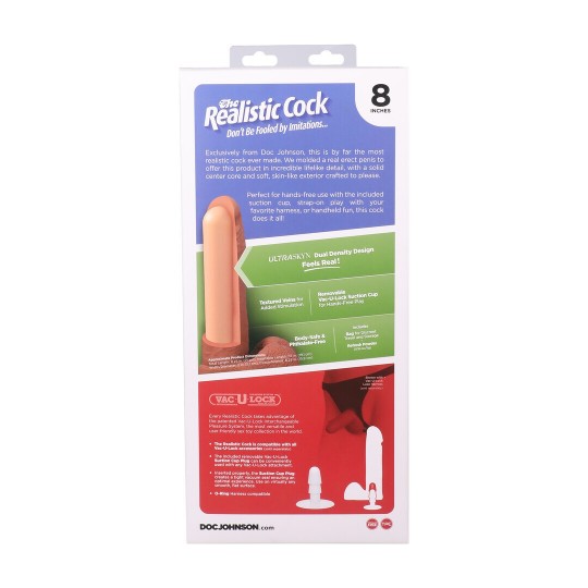 DILDO REALISTA CON TESTÍCULOS ULTRASKYN CON VA-U-LOCK 8 /20 CM VANILLA DOC JOHNSON