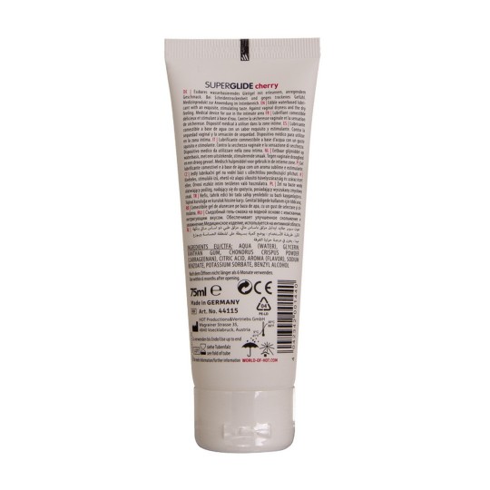 LUBRIFICANTE COMESTÍVEL HOT™ SUPERGLIDE CEREJA 75ML