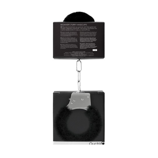 ESPOSAS CON PELUCHE BEGINNER'S FURRY HANDCUFFS NEGRAS