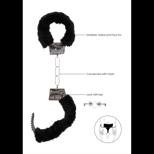 ALGEMAS COM PELUCHE BEGINNER'S FURRY HANDCUFFS PRETAS