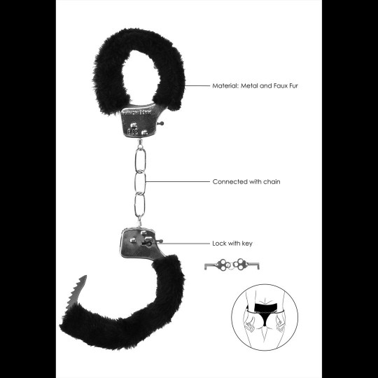 ESPOSAS CON PELUCHE PLEASURE FURRY HANDCUFFS NEGRAS