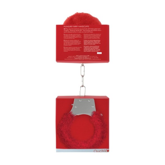 ESPOSAS CON PELUCHE PLEASURE FURRY HANDCUFFS ROJAS
