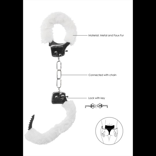 ALGEMAS COM PELUCHE PLEASURE FURRY HANDCUFFS BRANCAS