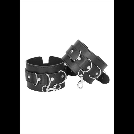 OUCH! LEATHER HAND AND LEG CUFFS BLACK