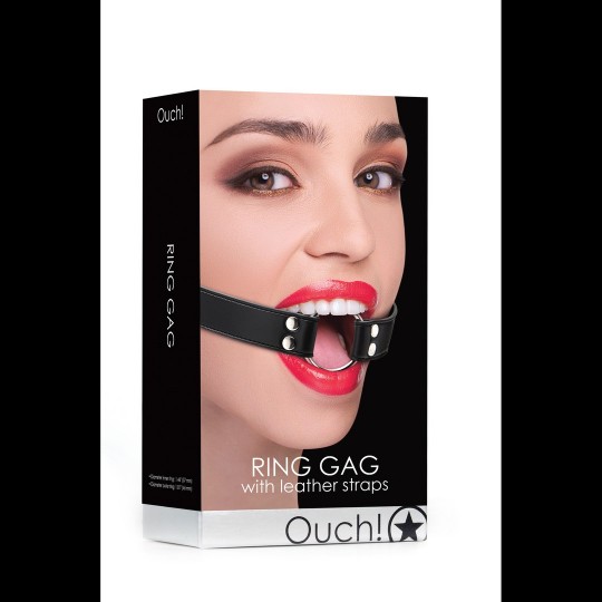 MORDAÇA OUCH! RING GAG PRETA