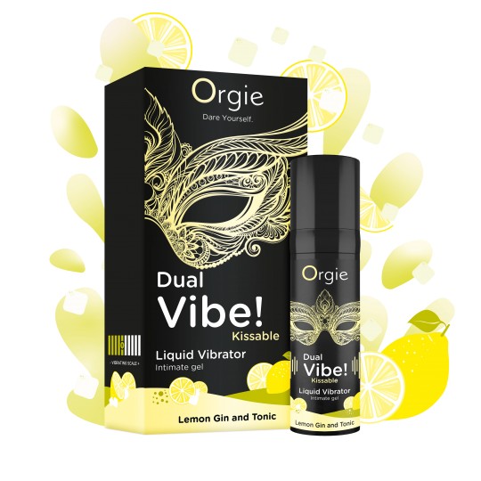 VIBRATORE LIQUIDO AL GUSTO DI GIN TONIC AL LIMONE DUAL VIBE 15ML ORGIE