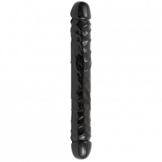 DILDO DUPLO JR. VEINED DOUBLE HEADER 12' PRETO