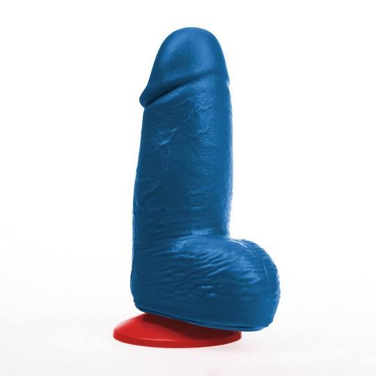 DAGR S - REALISTIC THICK DILDO WITH BALLS - 4.5 / 11,5 CM - BLUE