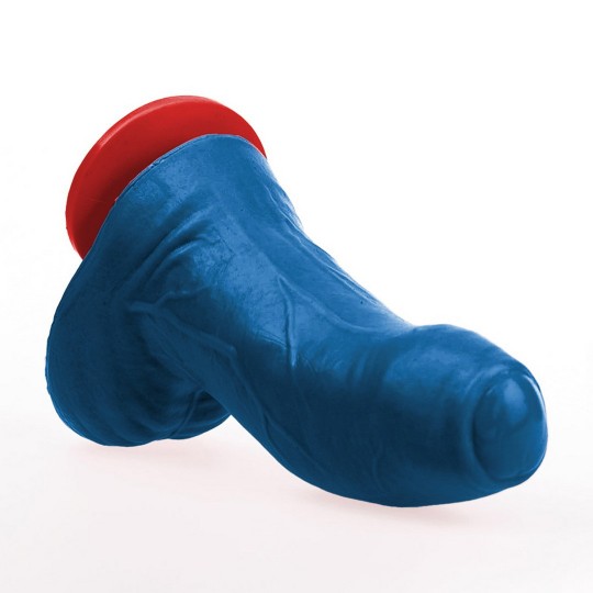 BURI S - REALISTIC CURVED DILDO WITH BALLS - 5.5 / 14 CM - BLUE