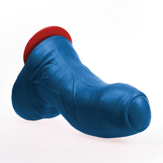 BURI XL - REALISTIC CURVED DILDO WITH BALLS - 10.6 / 27 CM - BLUE