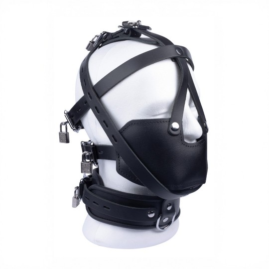 LEATHER MASK - BLACK