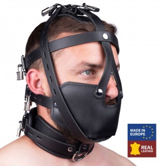 LEATHER MASK - BLACK