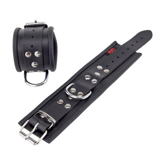 LEATHER HANDCUFFS - BLACK