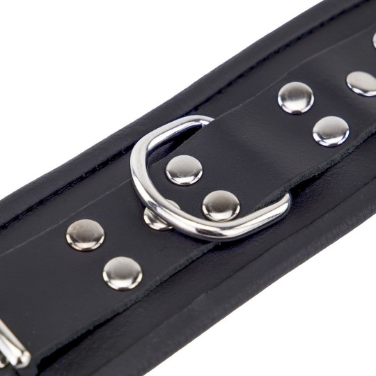 LEATHER HANDCUFFS - BLACK