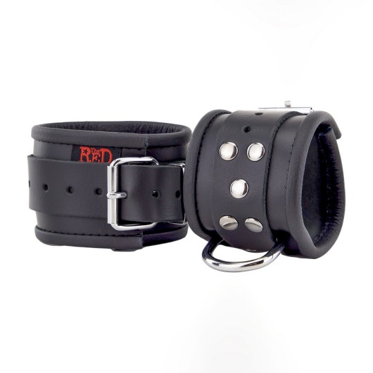 LEATHER HANDCUFFS - BLACK