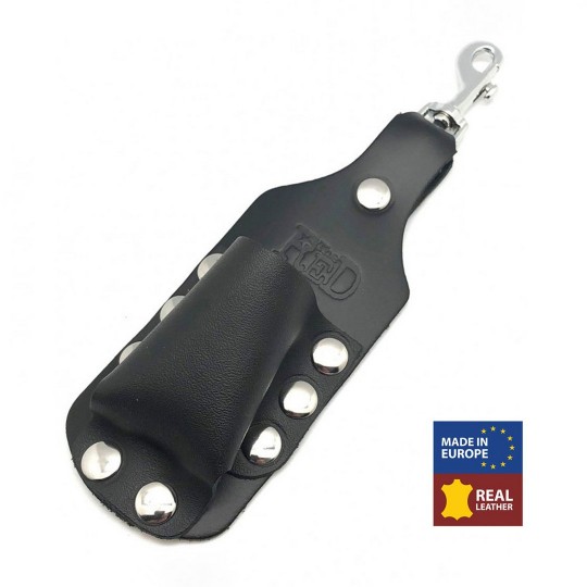 LEATHER AROMA BOTTLE HOLDER - LARGE - BLACK