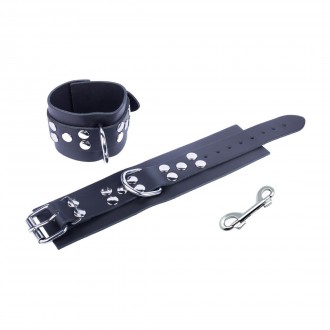 ULTRA LEATHER HANDCUFFS - BLACK