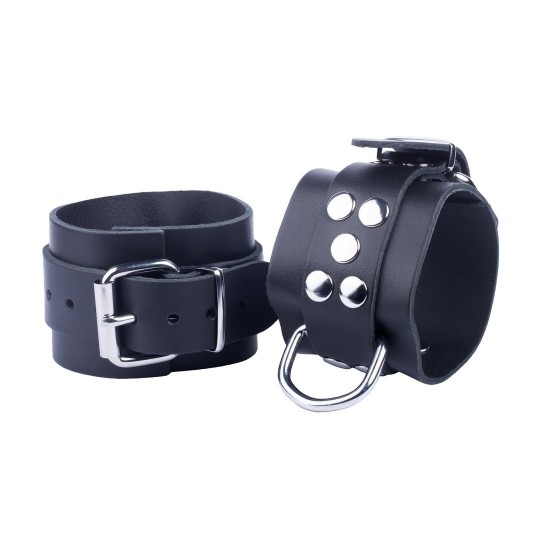 ULTRA LEATHER HANDCUFFS - BLACK