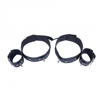 LEATHER THIGHS RESTRAINTS - BLACK