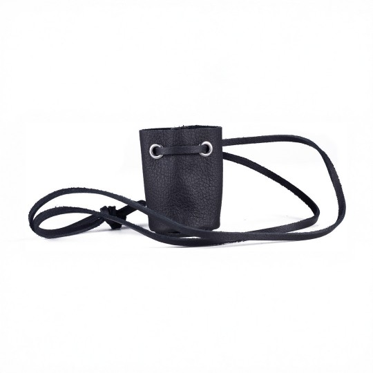 LEATHER PURSE FOR AROMA - BLACK