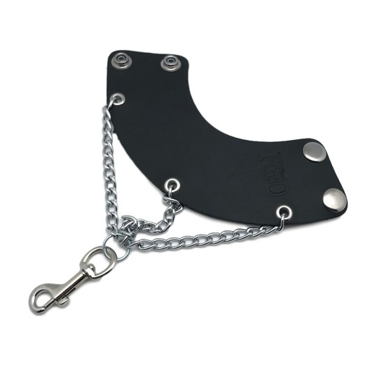 LEATHER PARACHUTE WITH CHAINS AND HOOK - BLACK