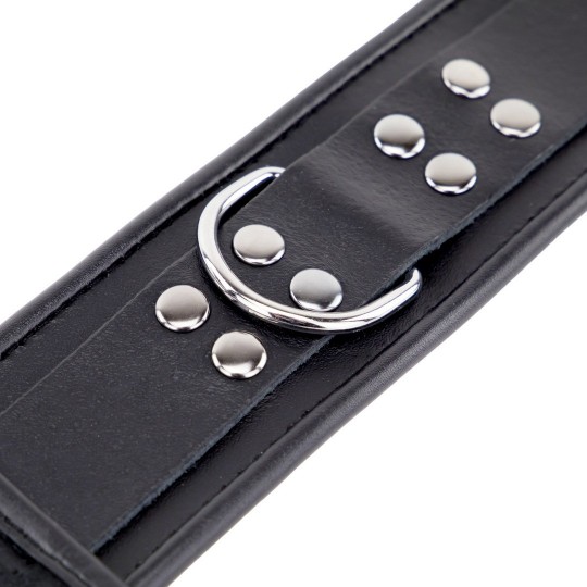 LEATHER NECK AND HAND RESTRAINTS - BLACK