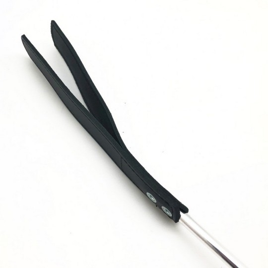 WHIP - METAL AND LEATHER - 70,5 CM - BLACK/SILVER