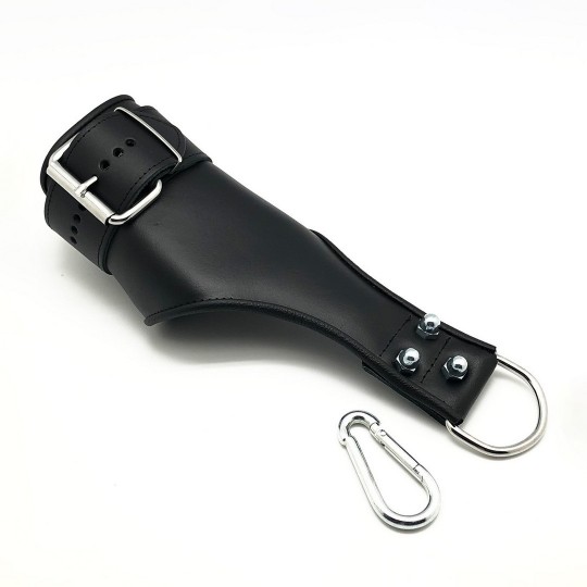 LEATHER SUSPENSION HANDCUFFS - BLACK