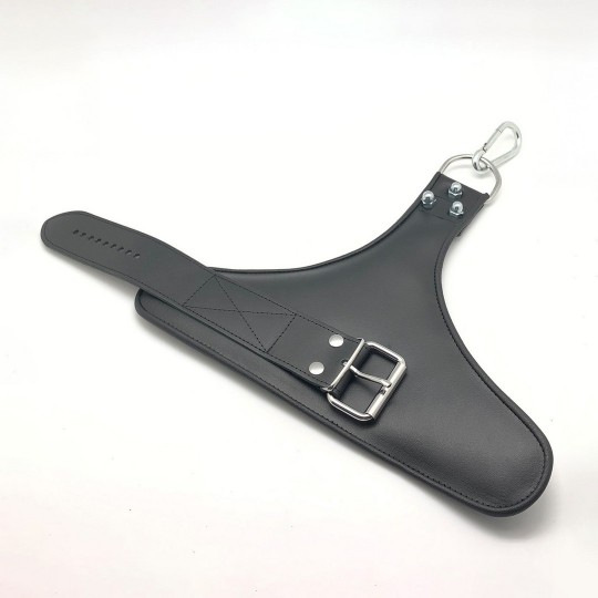 LEATHER SUSPENSION HANDCUFFS - BLACK