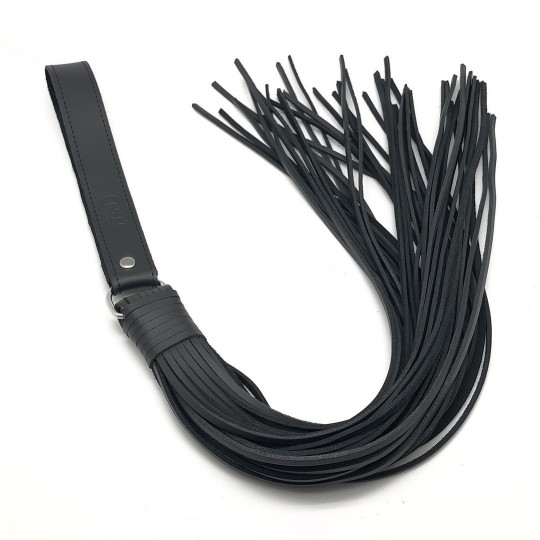 MARTINET WITH LEATHER STRINGS - 75 CM - BLACK
