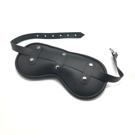 BLIND UP - PADDED LEATHER EYE MASK - BLACK