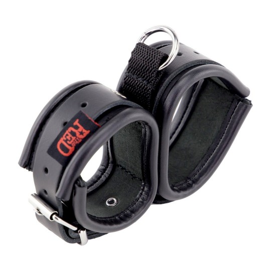 LEATHER DOUBLE HANDCUFFS - BLACK