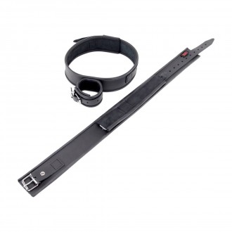 LEATHER THIGH AND HAND RESTRAINTS - BLACK