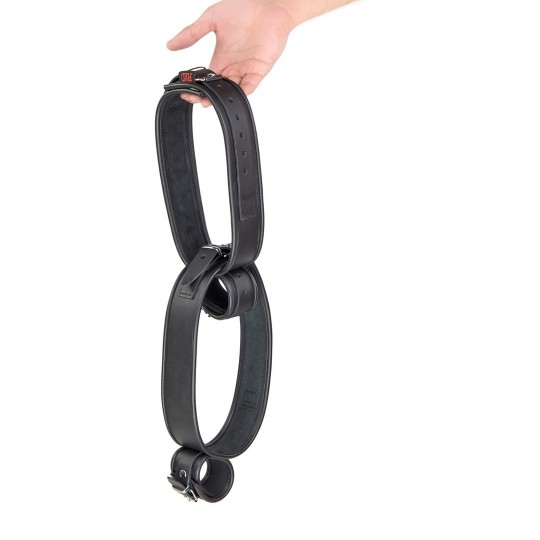 LEATHER THIGH AND HAND RESTRAINTS - BLACK