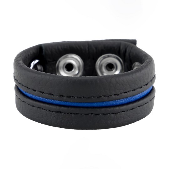 ADJUSTABLE LEATHER COCKRING - BLUE
