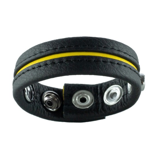 ADJUSTABLE LEATHER COCKRING - YELLOW