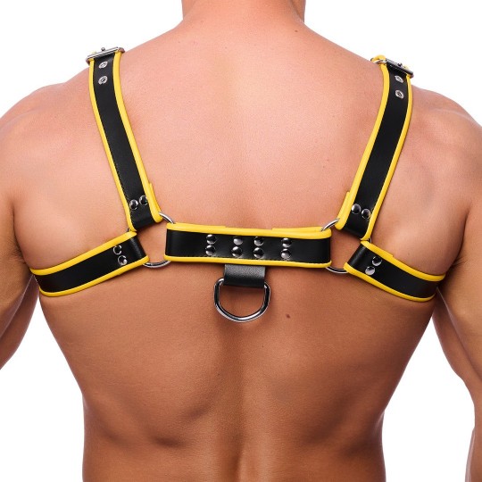PREMIUM LEATHER HARNESS - BLACK/YELLOW