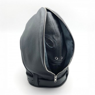 SENSORIAL LEATHER BALACLAVA - BLACK