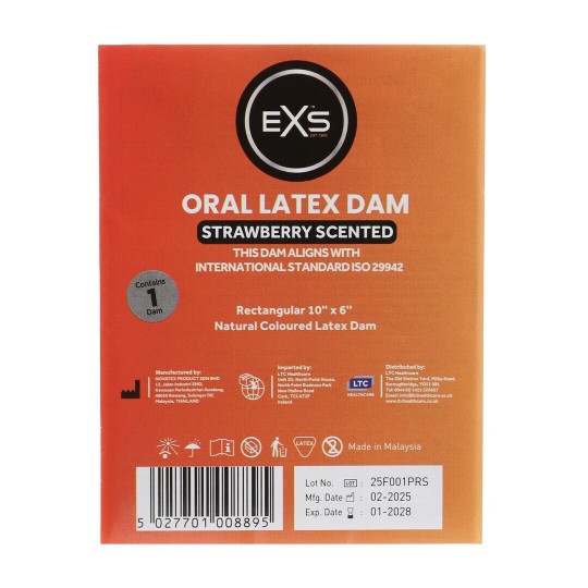 EXS ORAL DAM - STRAWBERRY - 1 PIECE