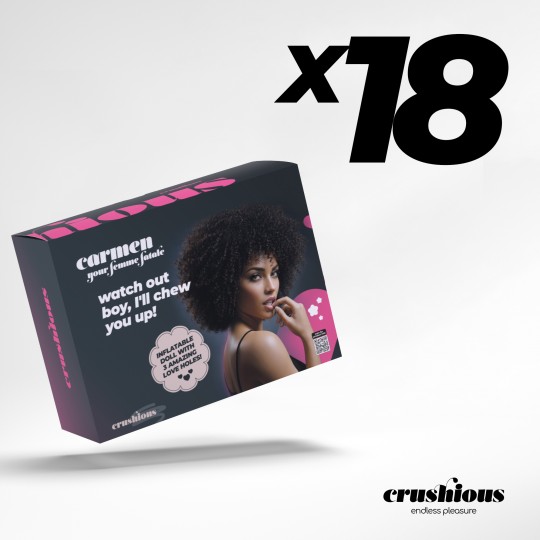 PACK DE 18 CARMEN A FEMME FATALE BONECA INSUFLÁVEL MULATA CRUSHIOUS