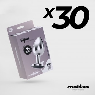 CONFEZIONE DA 30 BIG BLACK CRUSHIOUS BIJOU GIOIELLI ANAL PLUG CON TRASPORTO VELLUTATA POUCH