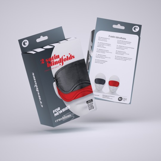 PACK DE 30 2 ANTIFACES DE SATÉN CRUSHIOUS NEGRO &amp; ROJO