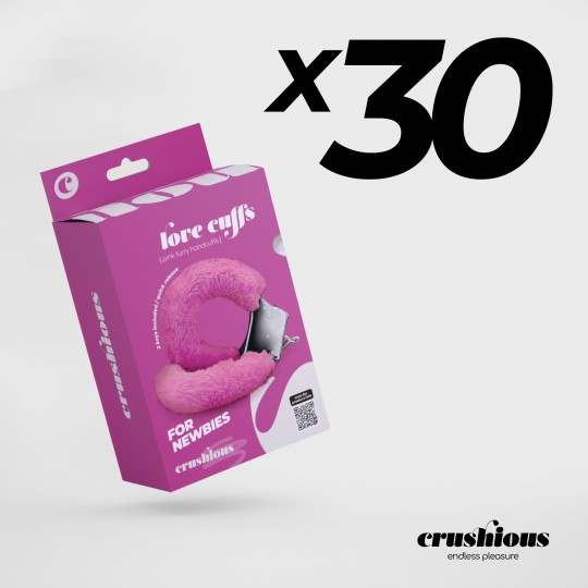 CONFEZIONE DA 30 MANETTE IN PELLICCIA ROSA LOVE CUFFS CRUSHIOUS