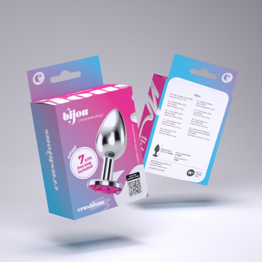 PACK DE 48 PLUG ANAL JOYA BIJOU ROSA PEQUEÑO CRUSHIOUS CON BOLSA ATERCIOPELADA GRATIS