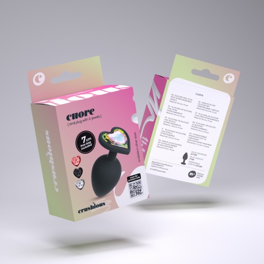 CRUSHIOUS CUORE SMALL ANAL PLUG WITH 4 INTERCHANGEABLE JEWELS