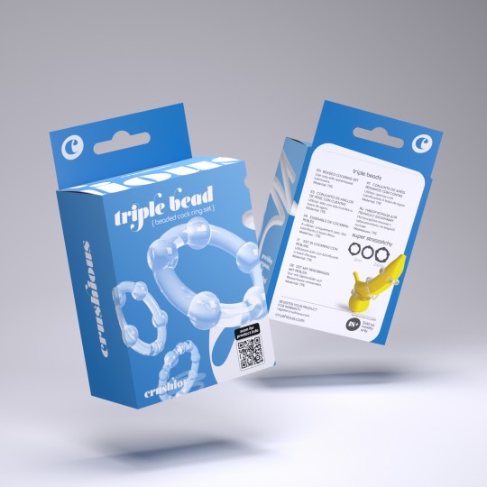 НАБОР ТРОЙНЫХ БУСИН-КОЛЕЦ ПРОЗРАЧНЫЙ CRUSHIOUS