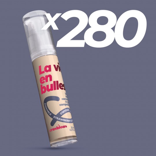 PACK DE 280 GEL LUBRICANTE STEAL MY KISSES DE SABOR FRESA Y CHAMPÁN CRUSHIOUS 10ML