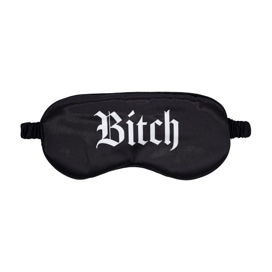 BITCH - PRINTED SATIN MASK - BLACK